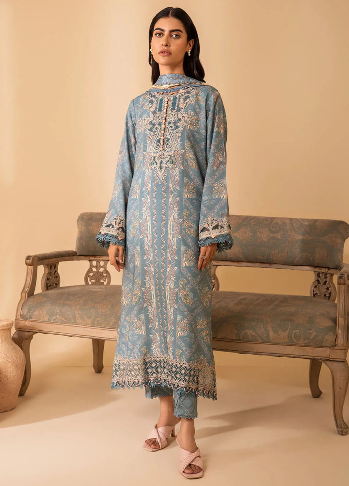 Izabel by Aabyaan Embroidered Linen Suit Unstitched 3 Piece AZ-05 Serena - Winter Collection