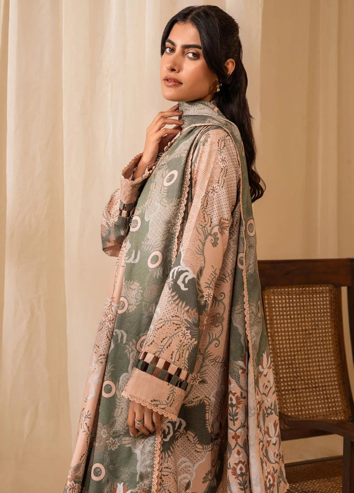 Izabel by Aabyaan Embroidered Linen Suit Unstitched 3 Piece AZ-06 Zara - Winter Collection