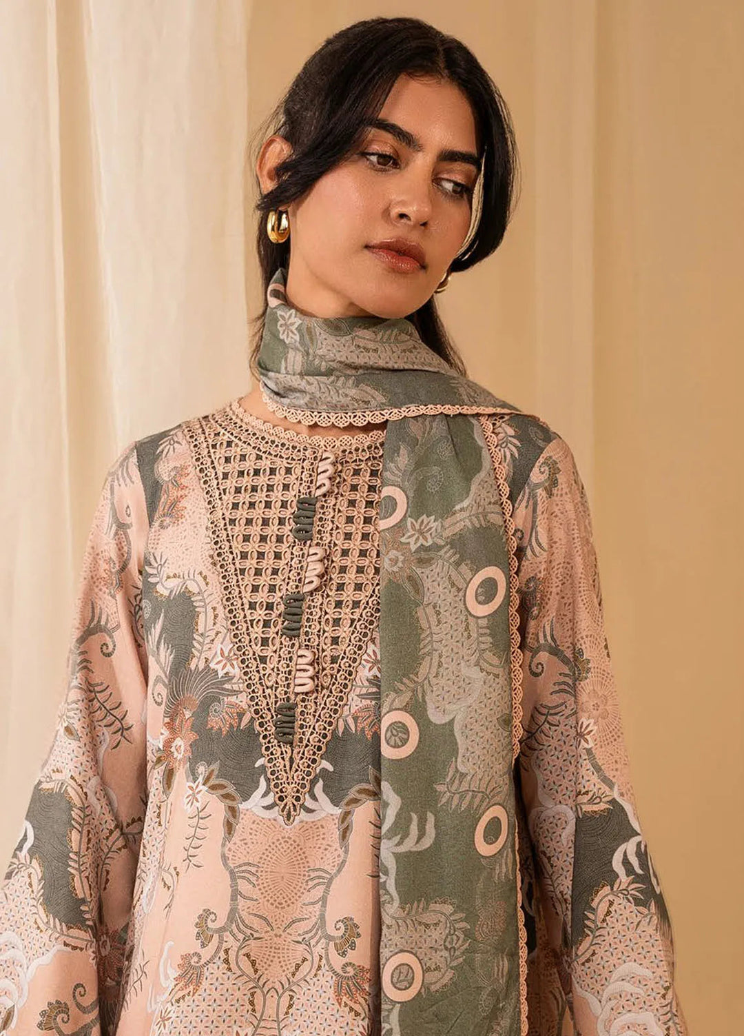 Izabel by Aabyaan Embroidered Linen Suit Unstitched 3 Piece AZ-06 Zara - Winter Collection