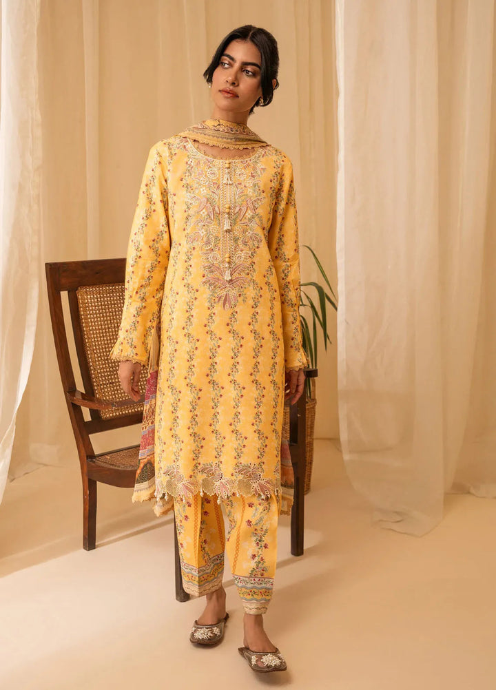 Izabel by Aabyaan Embroidered Linen Suit Unstitched 3 Piece AZ-07 Alara - Winter Collection