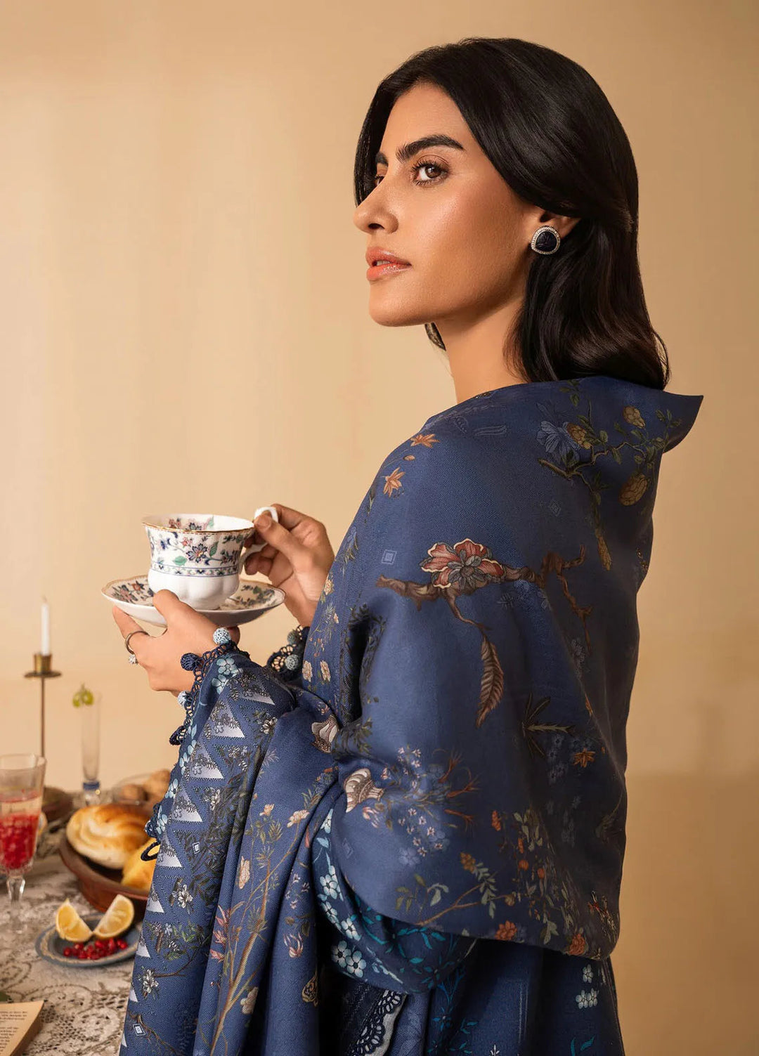 Izabel by Aabyaan Embroidered Linen Suit Unstitched 3 Piece AZ-08 Lyra - Winter Collection