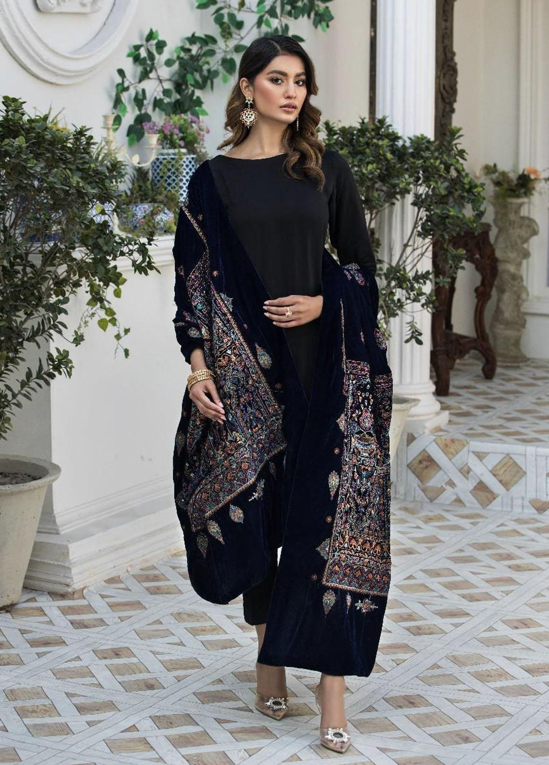 Resham Ghar  Velvet  Shawls RGVS-03 - Winter Shawls