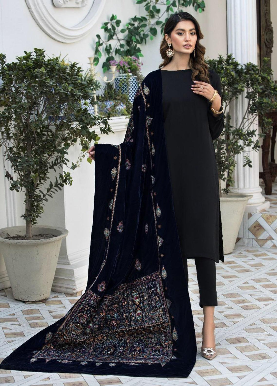 Resham Ghar  Velvet  Shawls RGVS-03 - Winter Shawls
