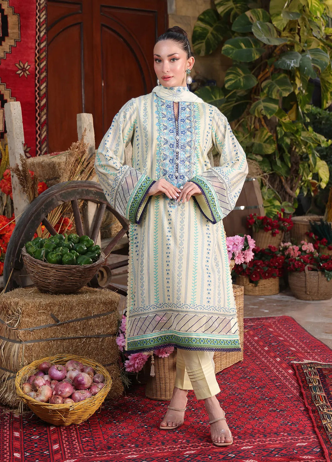 Izel by Salitex Embroidered Cambric Suits Unstitched 3 Piece SUNW6PE002UT - Fall Collection