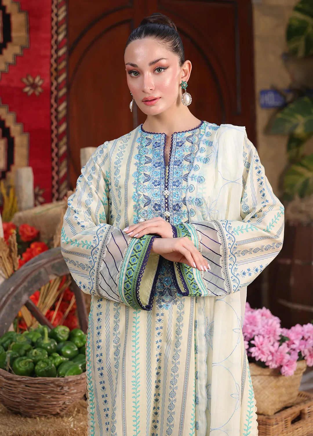 Izel by Salitex Embroidered Cambric Suits Unstitched 3 Piece SUNW6PE002UT - Fall Collection