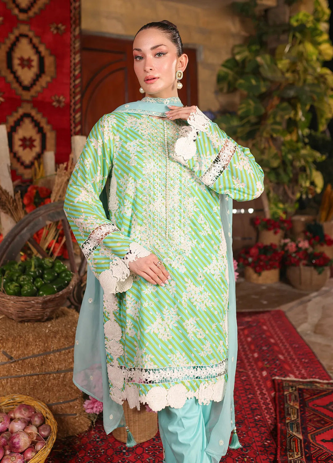 Izel by Salitex Embroidered Cambric Suits Unstitched 3 Piece SUNW6PE004UT - Fall Collection