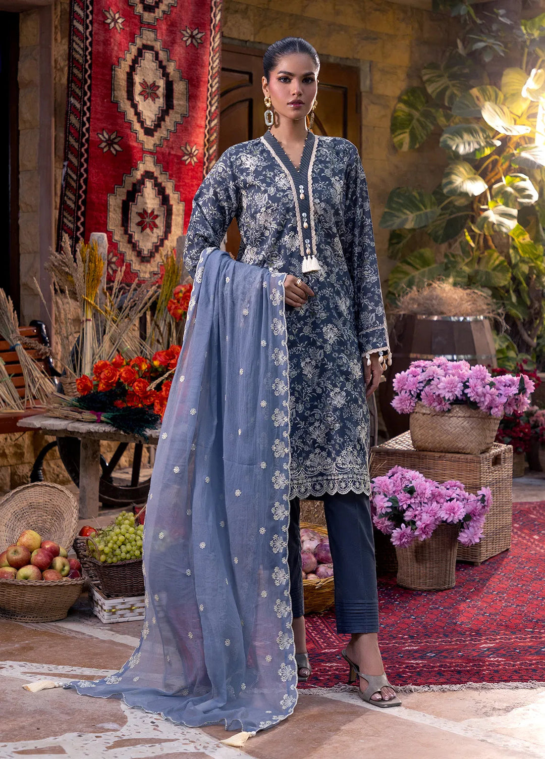 Izel by Salitex Embroidered Cambric Suits Unstitched 3 Piece SUNW6PE010UT - Fall Collection