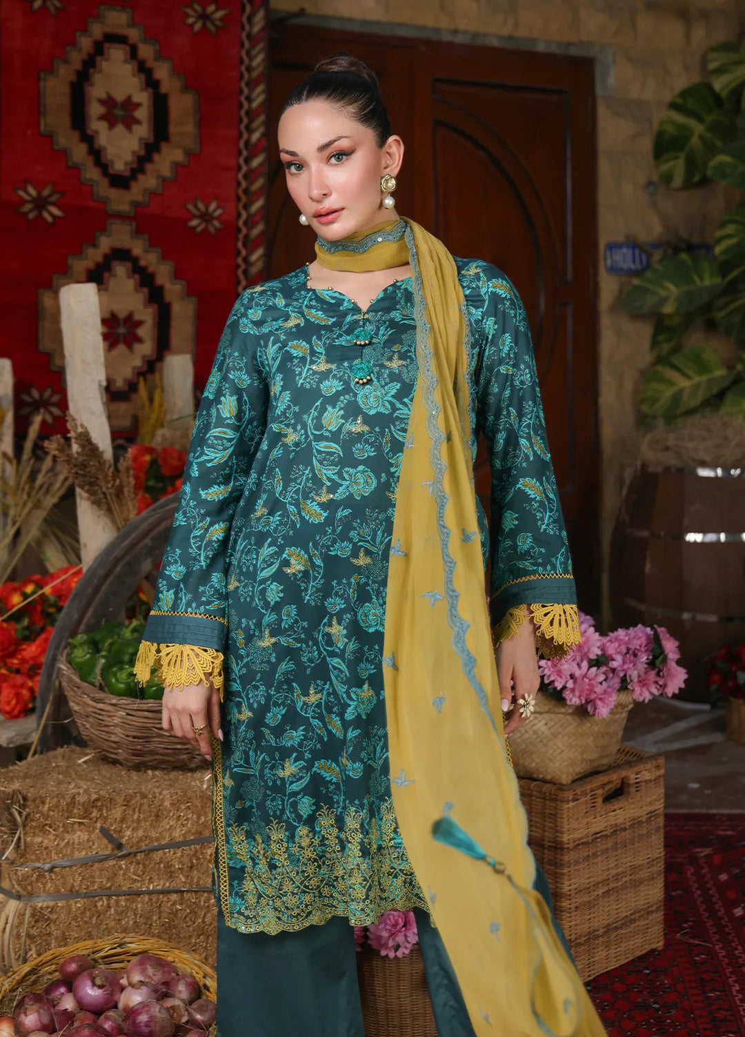 Izel by Salitex Embroidered Cambric Suits Unstitched 3 Piece SUNW6PE012UT - Fall Collection