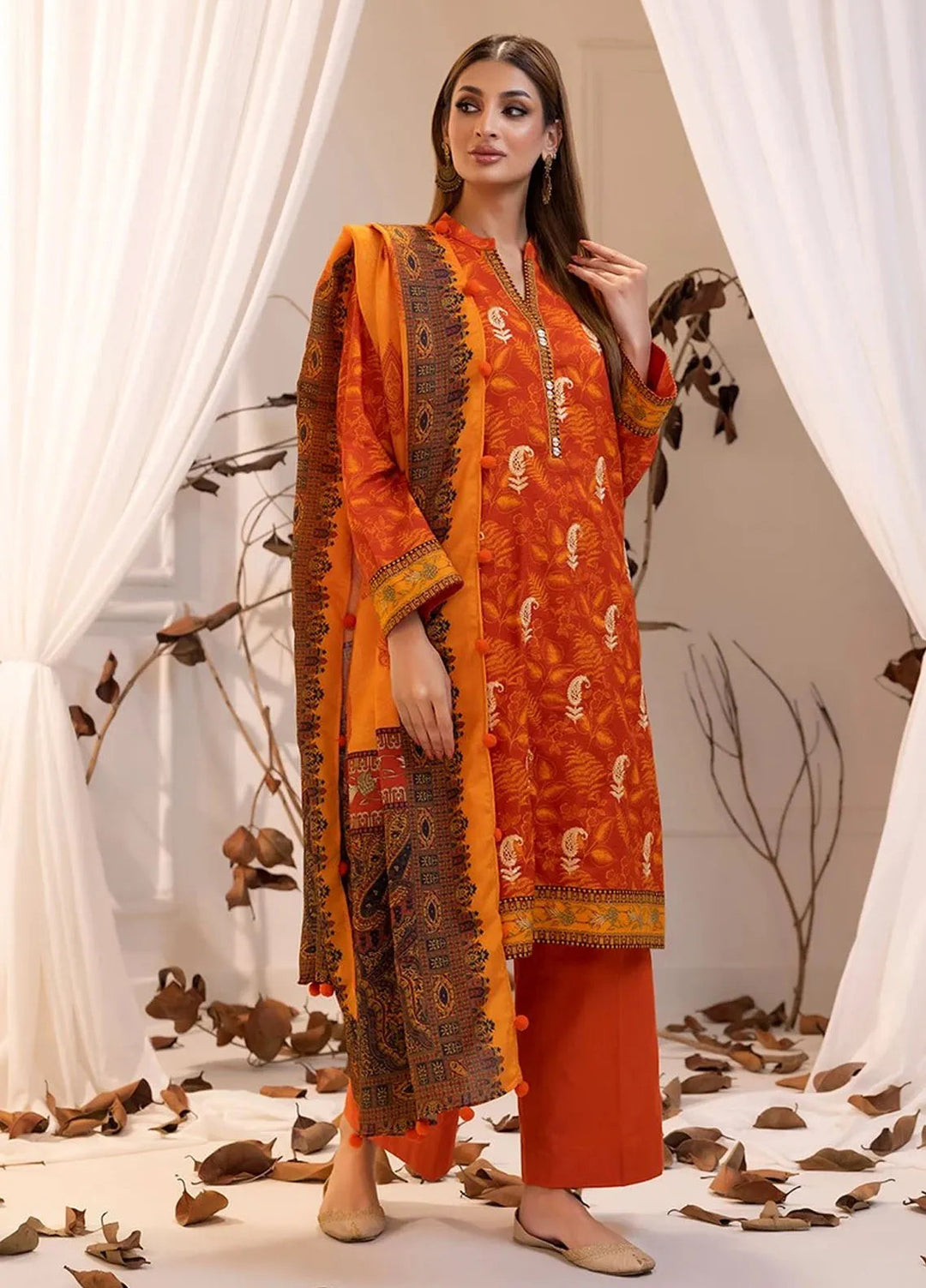 Izel by Salitex Embroidered Khaddar Suit Unstitched 3 Piece SUN24IZ SUNW6PE014UT - Winter Collection