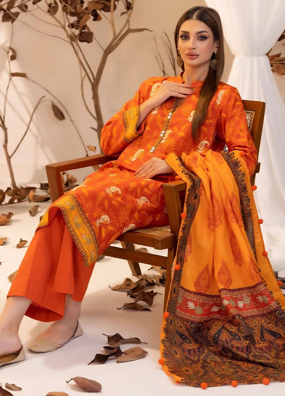 Izel by Salitex Embroidered Khaddar Suit Unstitched 3 Piece SUN24IZ SUNW6PE014UT - Winter Collection