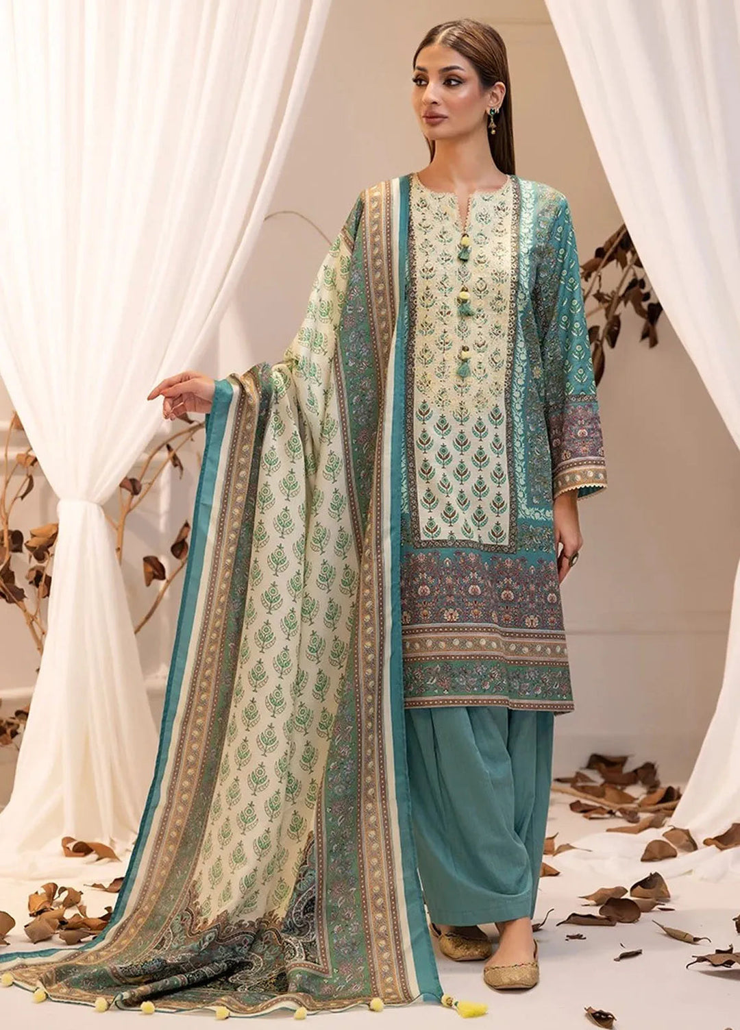 Izel by Salitex Embroidered Khaddar Suit Unstitched 3 Piece SUN24IZ SUNW6PE017UT - Winter Collection