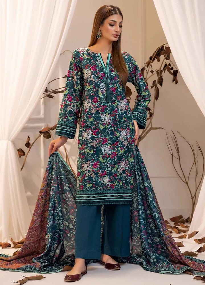 Izel by Salitex Embroidered Khaddar Suit Unstitched 3 Piece SUN24IZ SUNW6PE019UT - Winter Collection