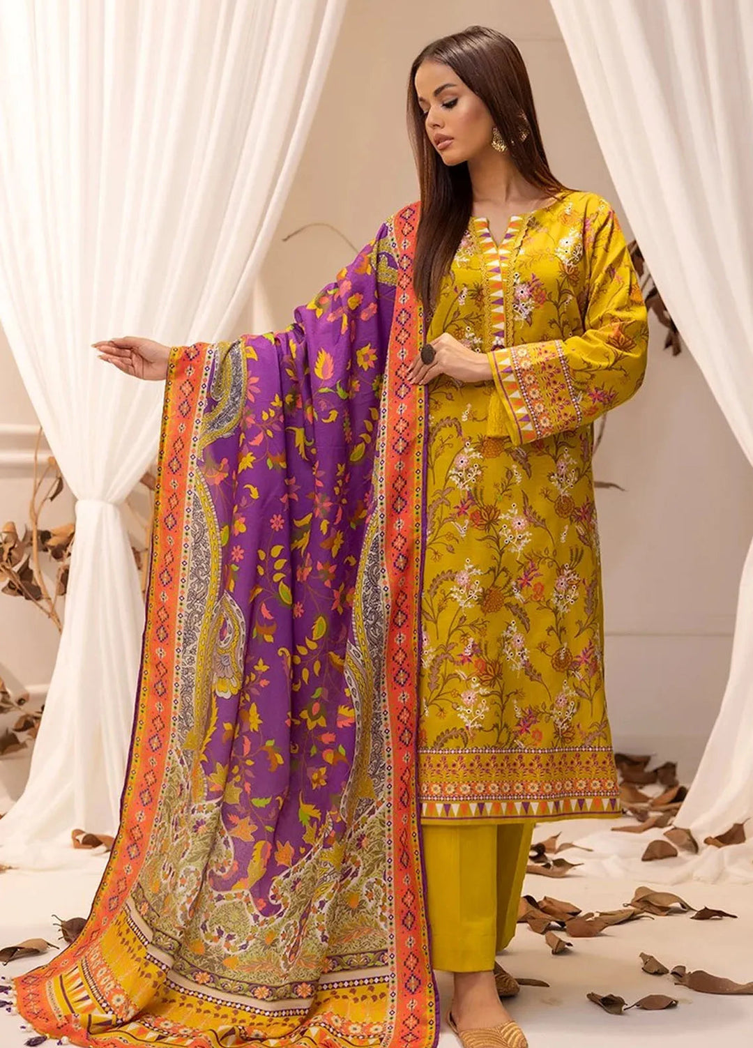 Izel by Salitex Embroidered Khaddar Suit Unstitched 3 Piece SUN24IZ SUNW6PE022UT - Winter Collection