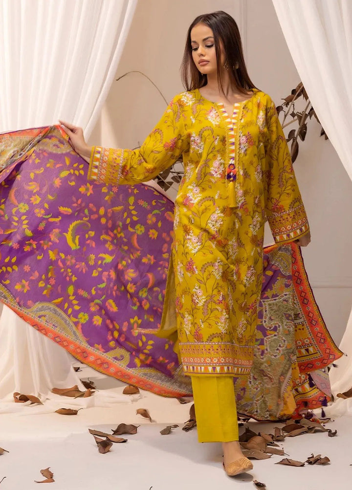 Izel by Salitex Embroidered Khaddar Suit Unstitched 3 Piece SUN24IZ SUNW6PE022UT - Winter Collection
