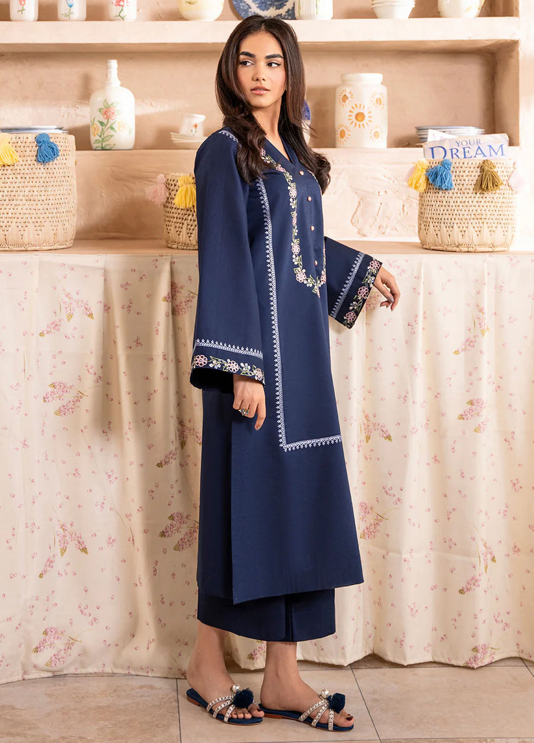 Izel Pret Embroidered Cotton 2 Piece Suit Ellery
