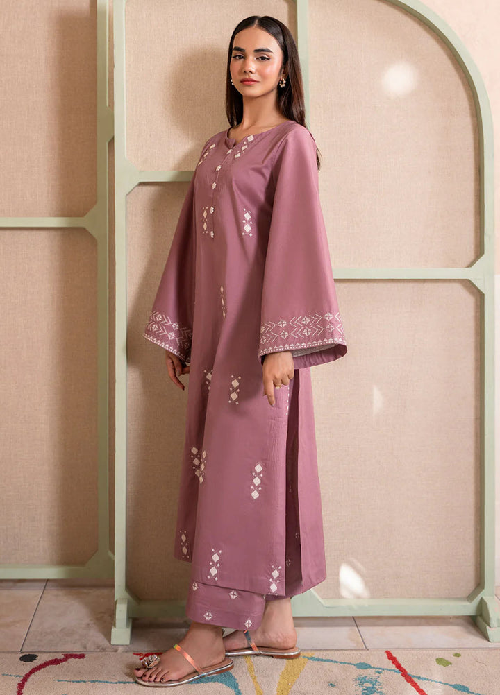 Izel Pret Embroidered Cotton 2 Piece Suit Fern