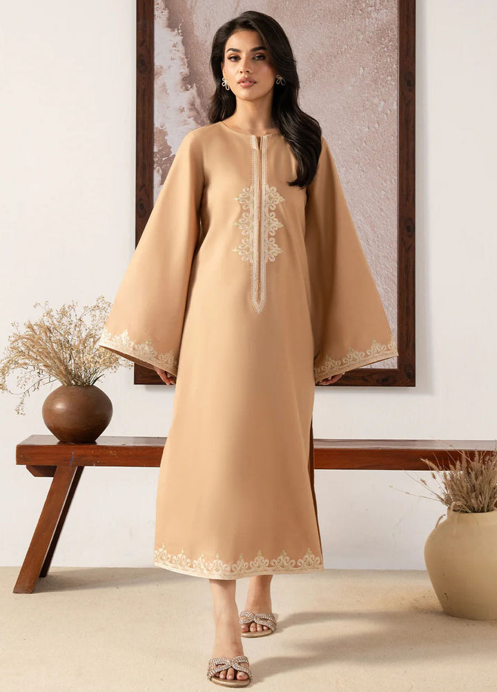 Izel Pret Embroidered Cotton 2 Piece Suit Latte