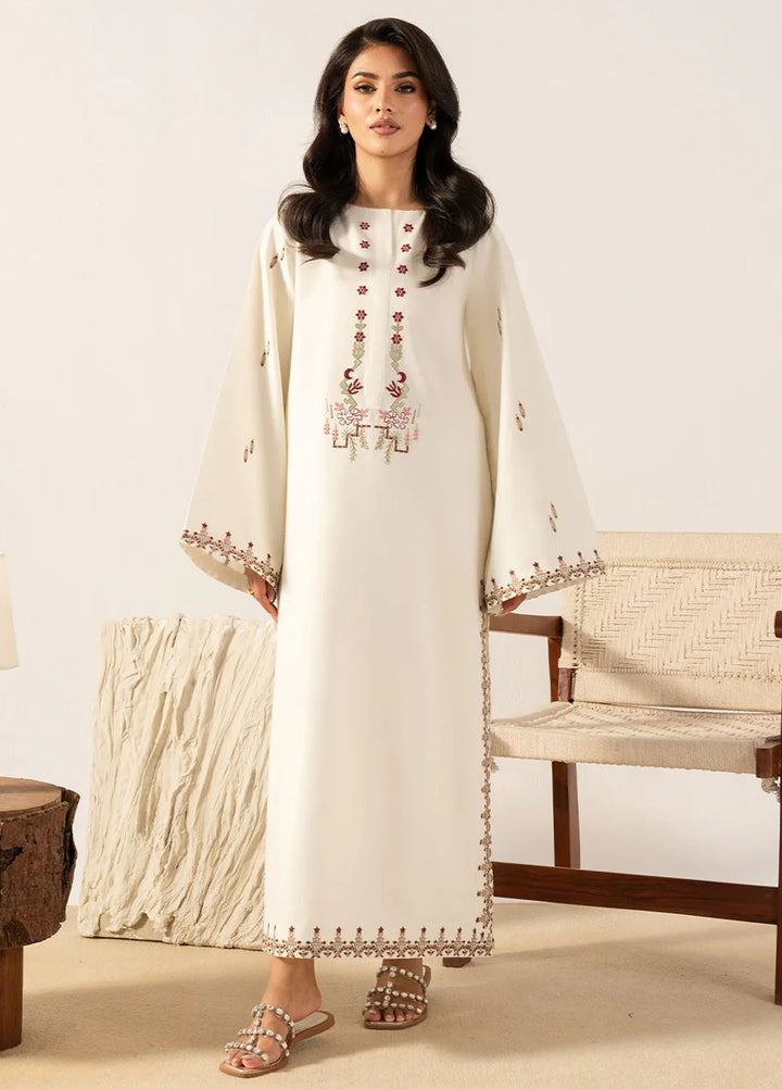 Izel Pret Embroidered Cotton 2 Piece Suit Porcelain