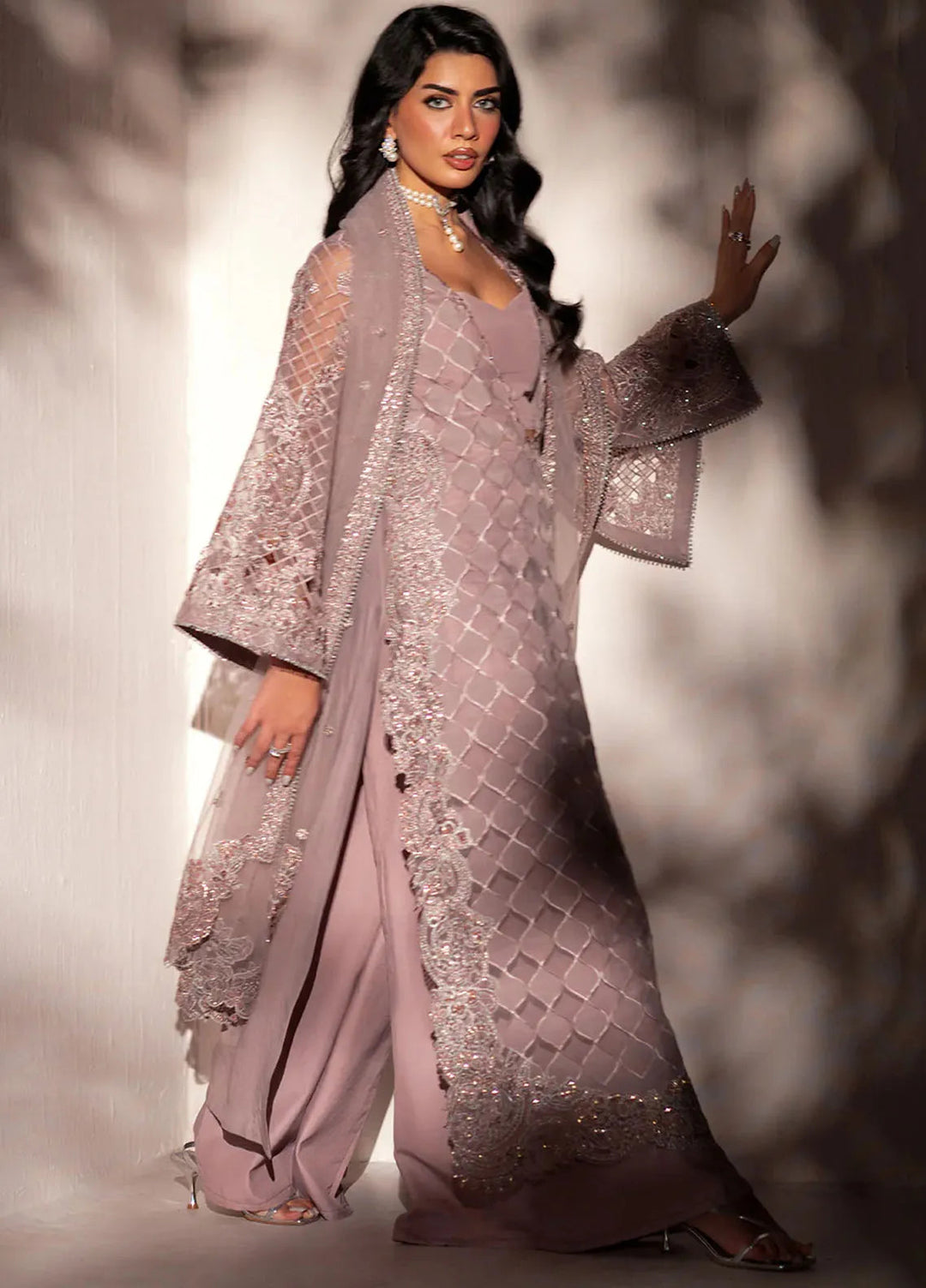 Izel Pret Embroidered Laser 3 Piece Suit SLC-006-Solis