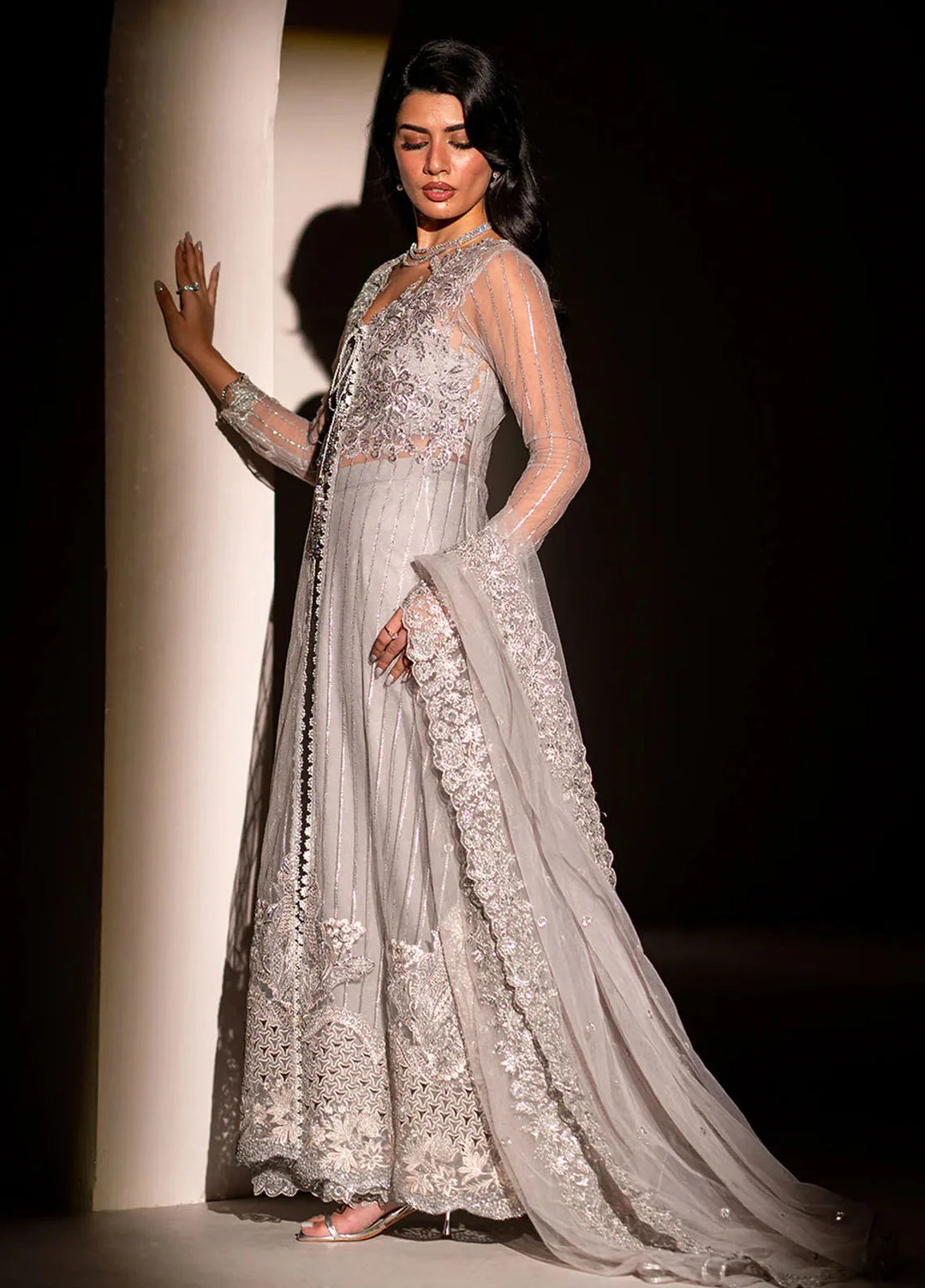 Izel Pret Embroidered Net 3 Piece Suit SLC-005-Aura