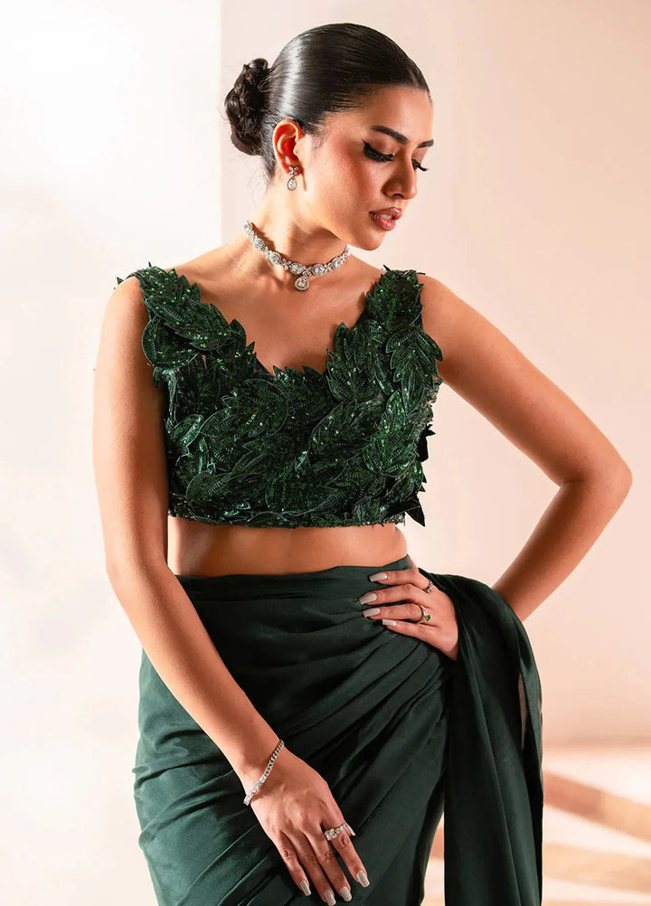 Izel Unstitched Embroidered Organza Saree SLC-001-Luxe