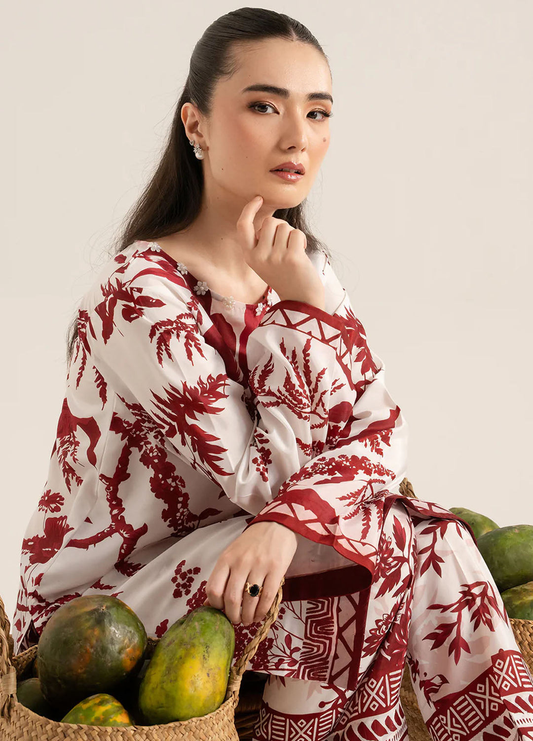 Izel Pret Printed Lawn 2 Piece Suit Dune