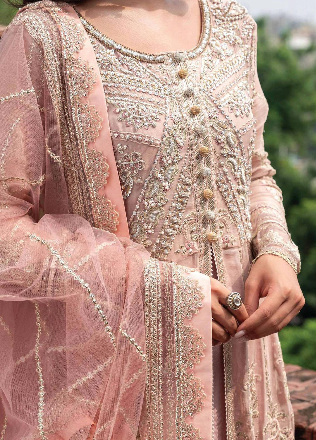 Izhar By Mushq Embroidered Chiffon Suits Unstitched 4 Piece MQ23IZ MCH-01 Taneez - Luxury Collection