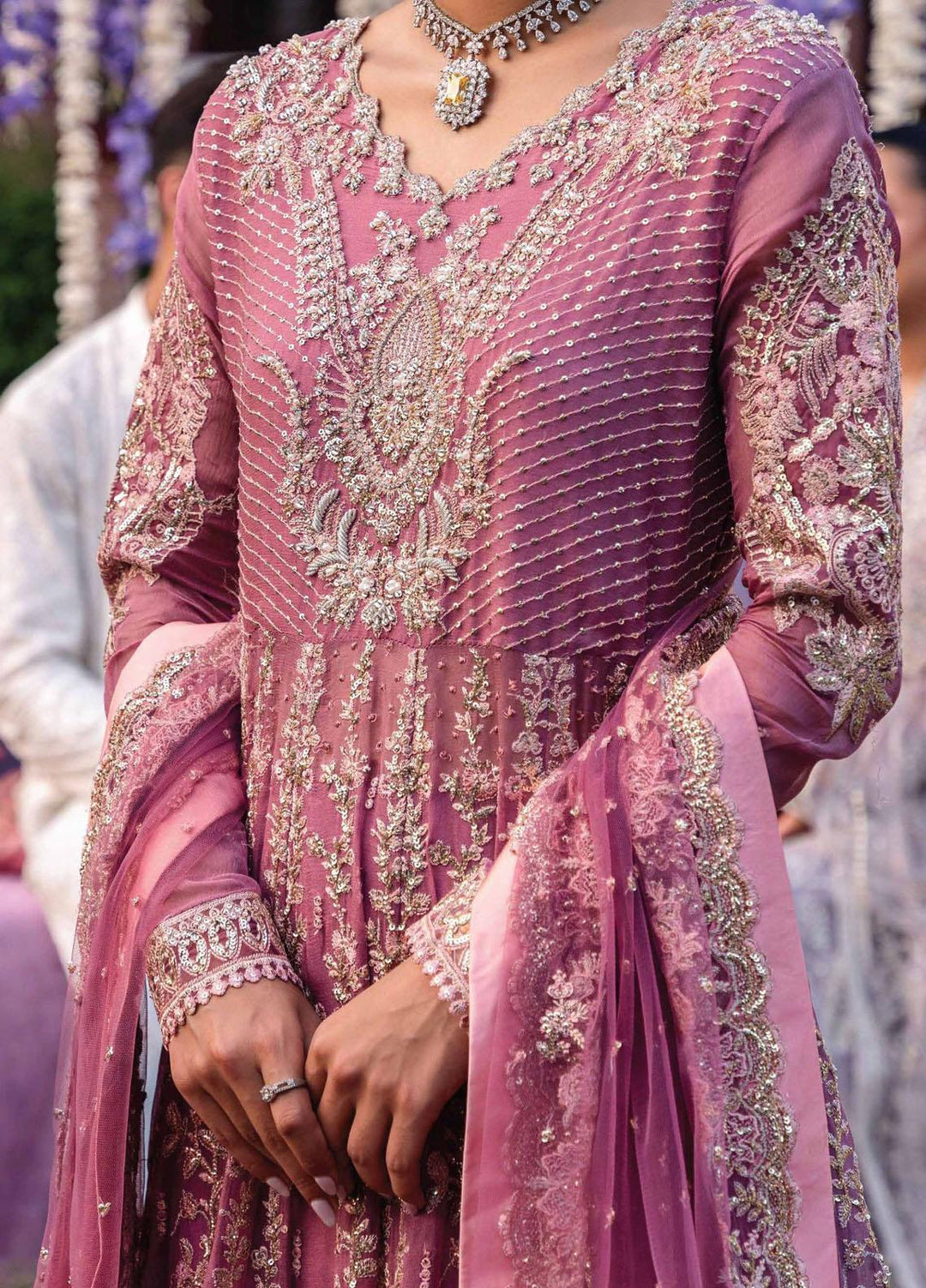 Izhar By Mushq Embroidered Chiffon Suits Unstitched 4 Piece MQ23IZ MCH-02 Hania - Luxury Collection