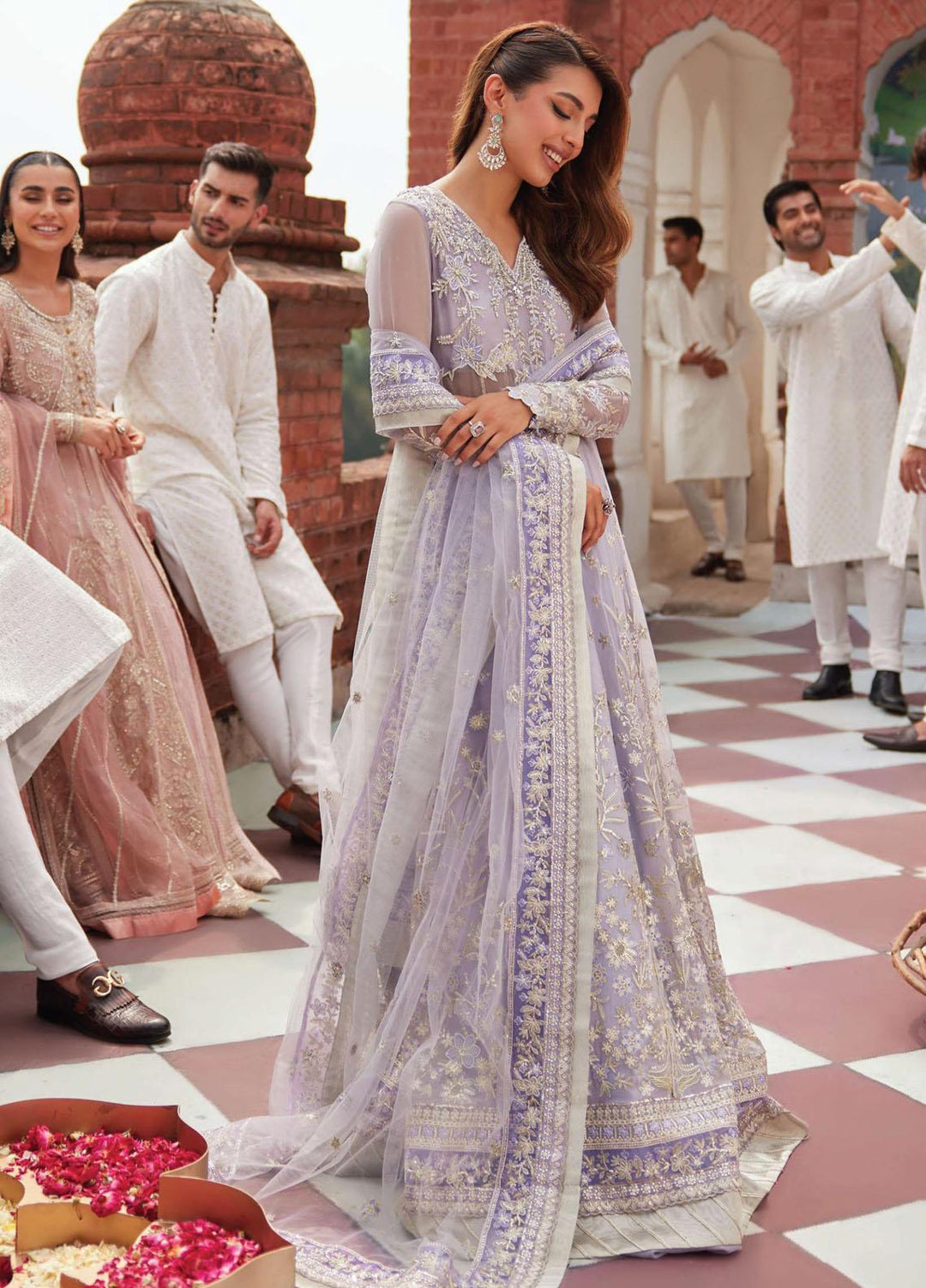 Izhar By Mushq Embroidered Chiffon Suits Unstitched 4 Piece MQ23IZ MCH-06 Nureh - Luxury Collection