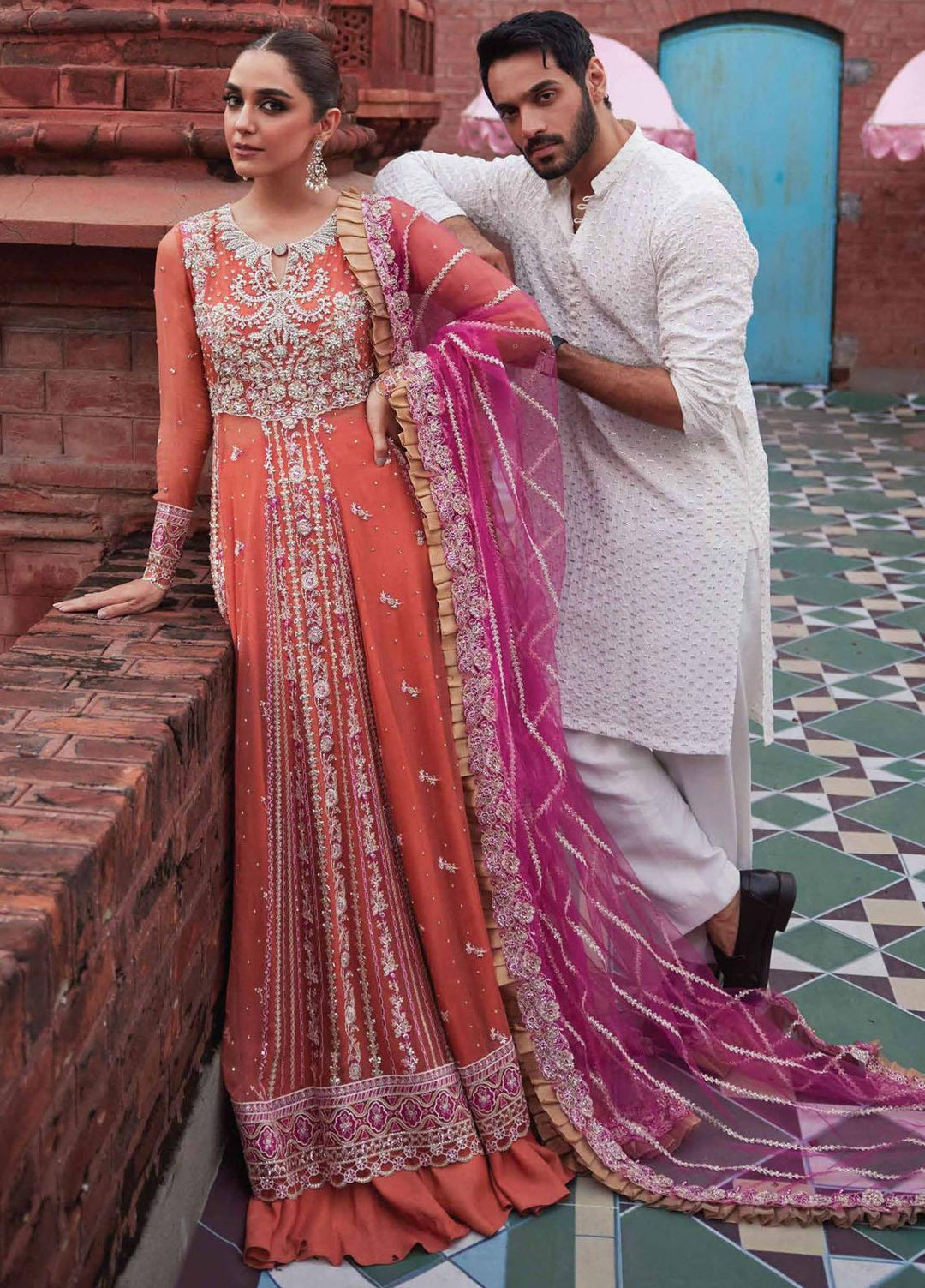 Izhar By Mushq Embroidered Chiffon Suits Unstitched 4 Piece MQ23IZ MCH-08 Nameera - Luxury Collection