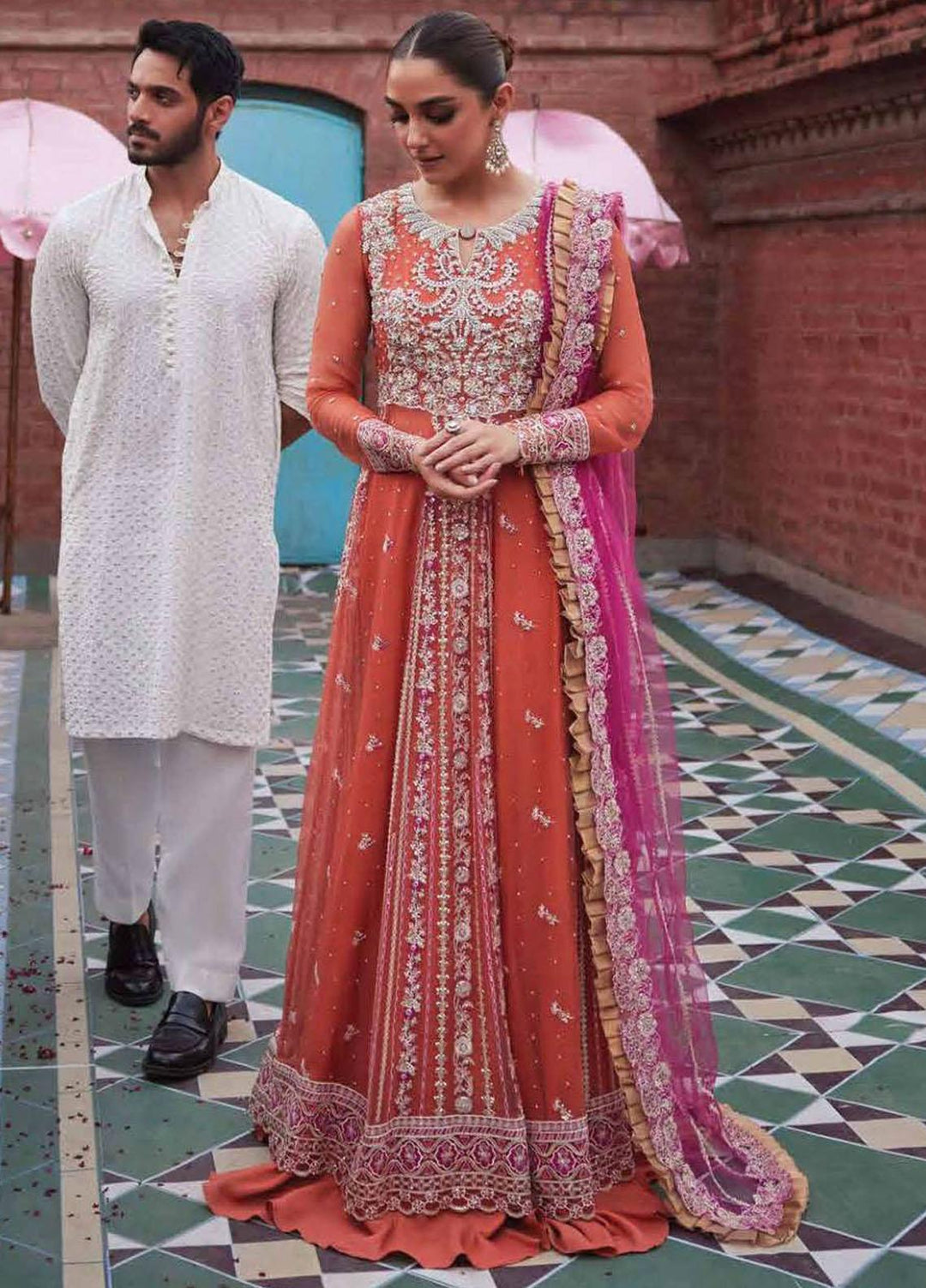 Izhar By Mushq Embroidered Chiffon Suits Unstitched 4 Piece MQ23IZ MCH-08 Nameera - Luxury Collection