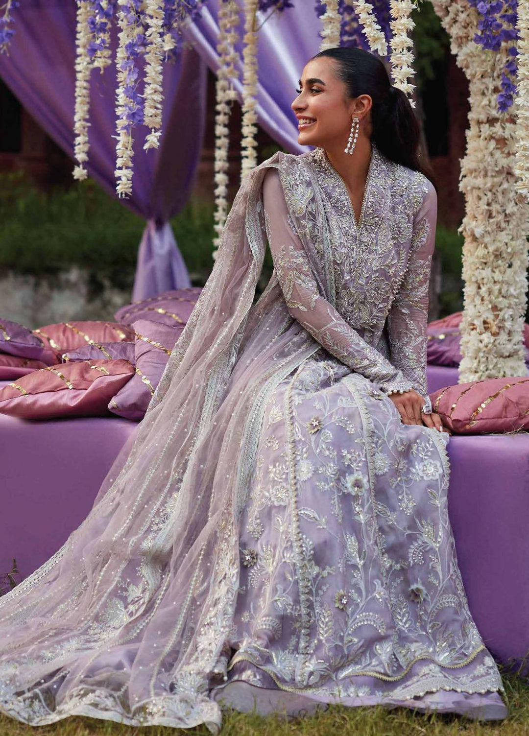 Izhar By Mushq Embroidered Chiffon Suits Unstitched 4 Piece MQ23IZ MCH-09 Muneezeh - Luxury Collection