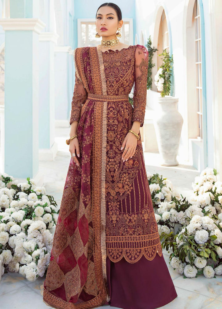 Celestial By Iznik Embroidered Net Suits Unstitched 3 Piece IZ22C ICC:02 Berry Mellow - Luxury Collection