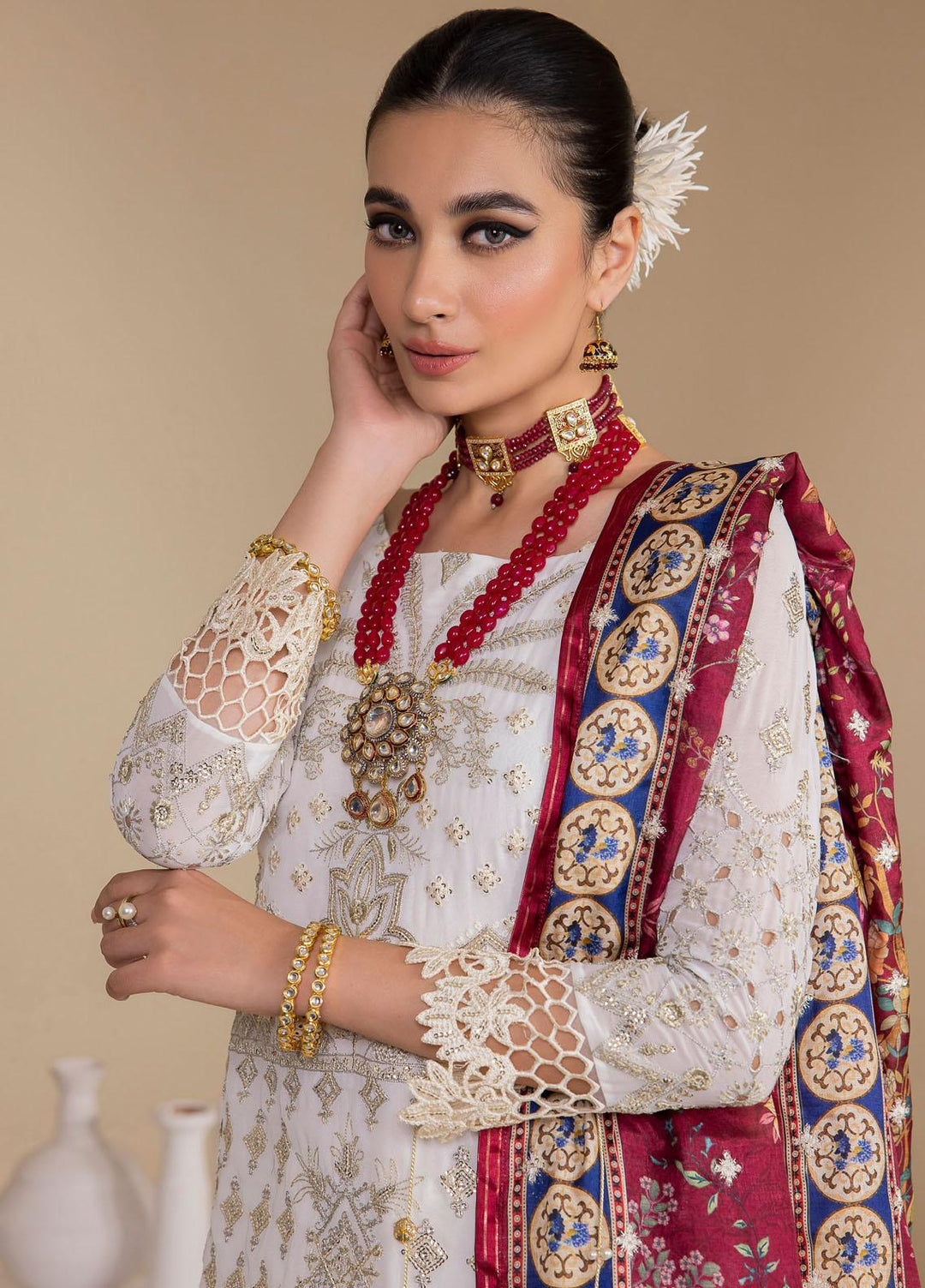 Iznik Embroidered Chiffon Suits Unstitched 3 Piece IZ23CH CC-24 Biance - Luxury Collection