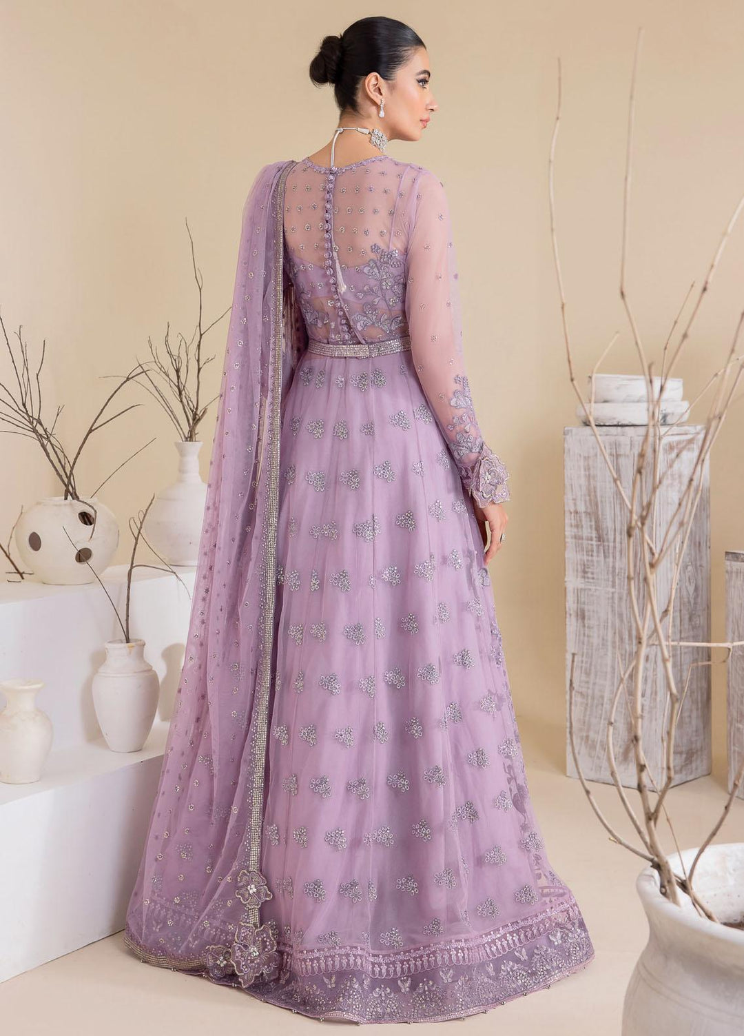 Iznik Embroidered Net Suits Unstitched 3 Piece IZ23CH CC-25 Rebecca - Luxury Collection