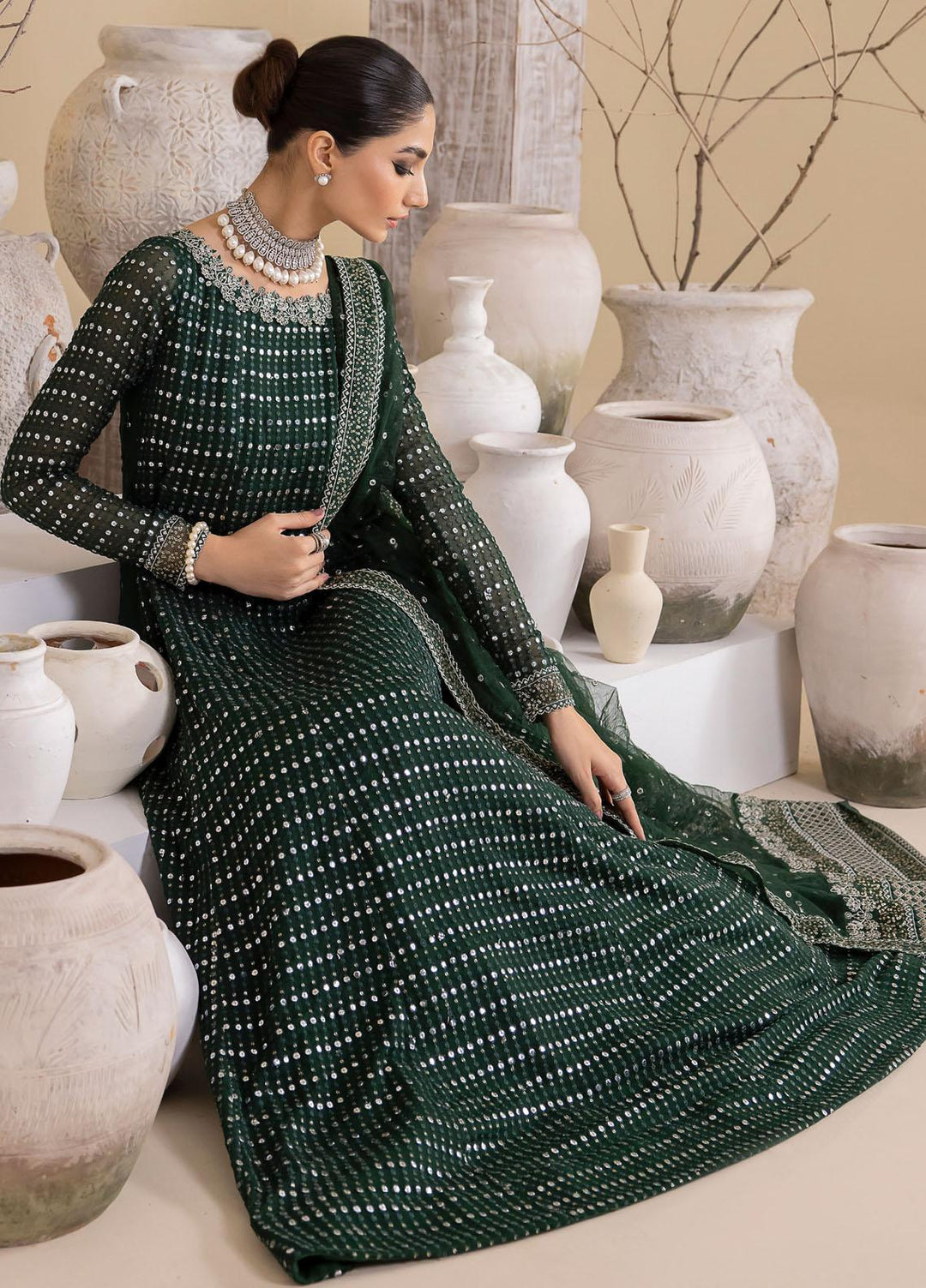 Iznik Embroidered Chiffon Suits Unstitched 3 Piece IZ23CH CC-26 Annette - Luxury Collection