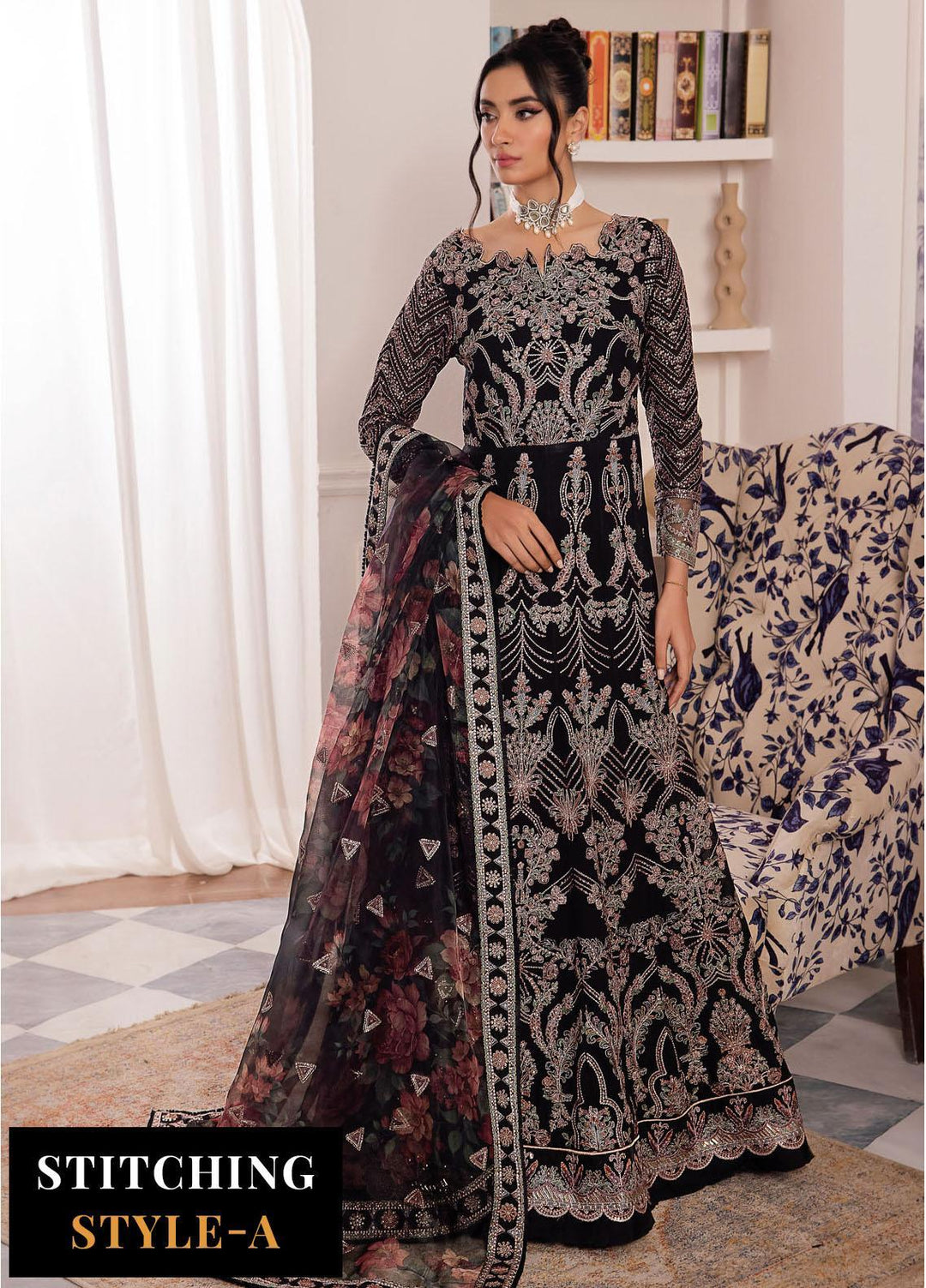 Iznik Embroidered Chiffon Suits Unstitched 3 Piece IZ24 CC 32 Kiah - Luxury Collection