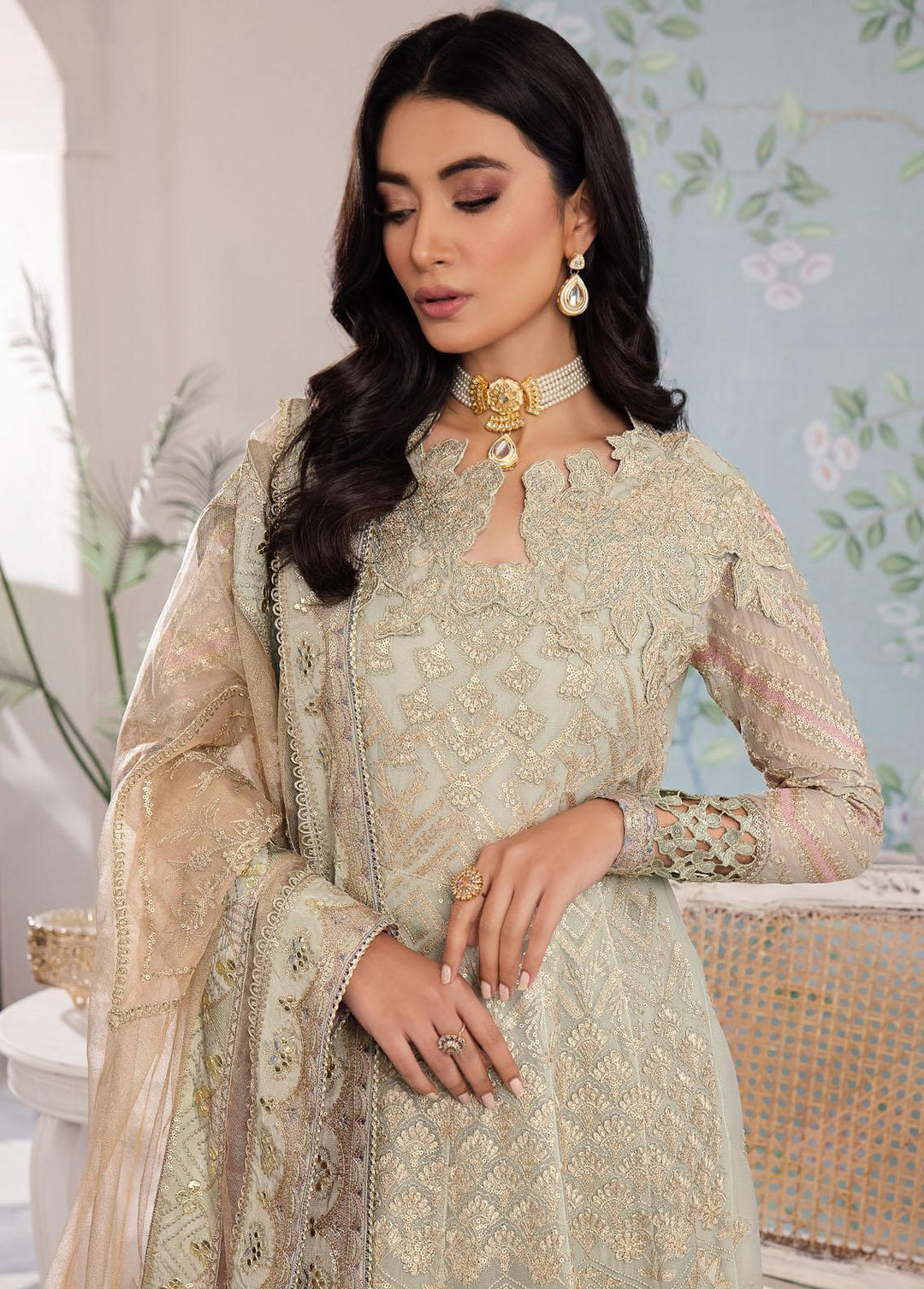Iznik Embroidered Chiffon Suits Unstitched 3 Piece IZ24 CC 33 Qiana - Luxury Collection