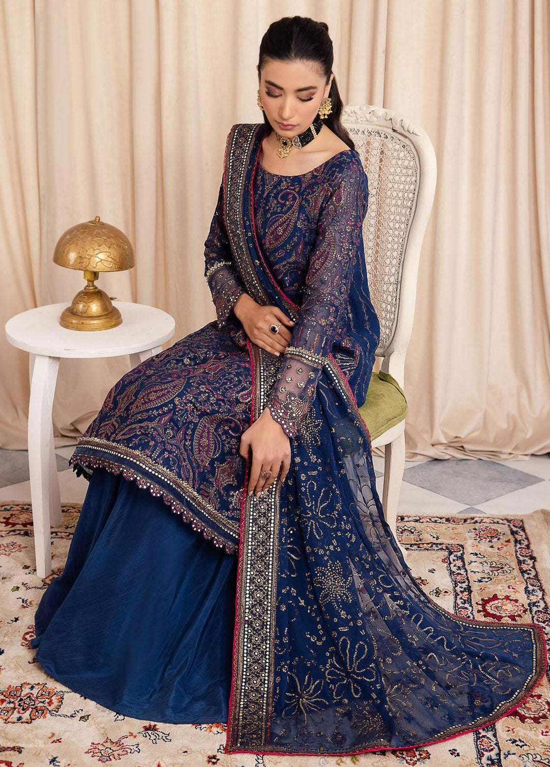 Iznik Embroidered Chiffon Suits Unstitched 3 Piece IZ24 CC 34 Ashah - Luxury Collection