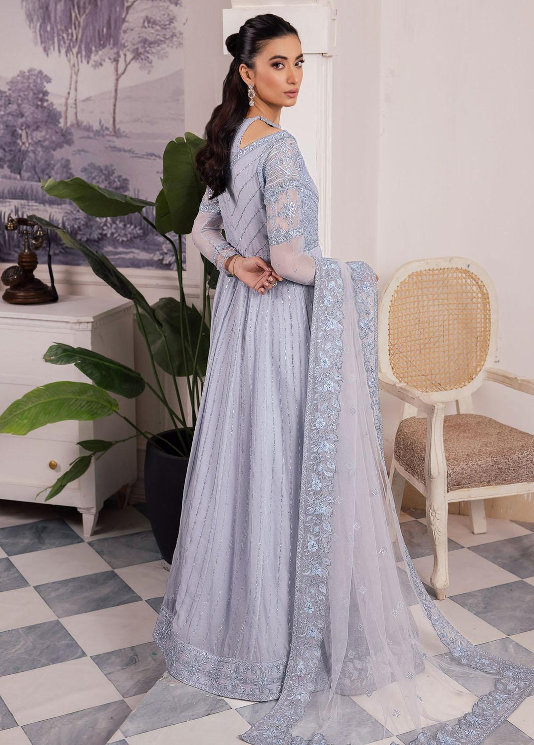 Iznik Embroidered Chiffon Suits Unstitched 3 Piece IZ24 CC 38 Izara - Luxury Collection