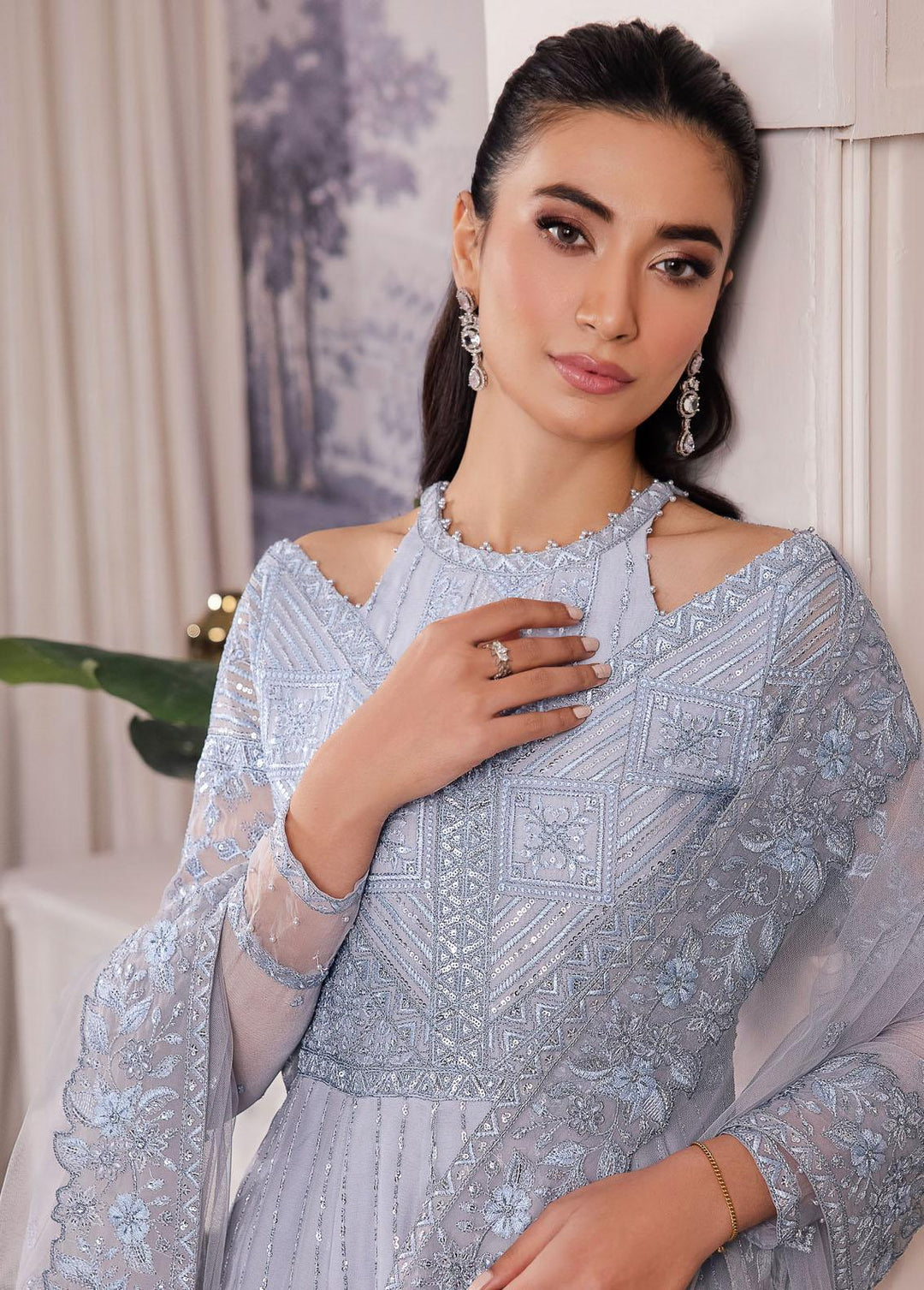 Iznik Embroidered Chiffon Suits Unstitched 3 Piece IZ24 CC 38 Izara - Luxury Collection