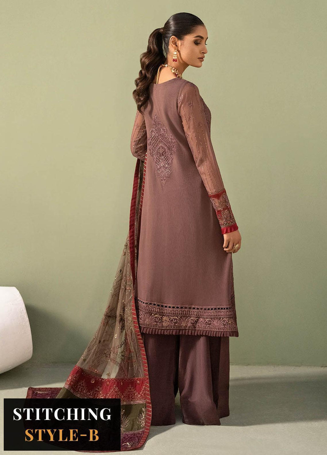 Iznik Embroidered Chiffon Suits Unstitched 3 Piece IZ23C CC 02 Adya - luxury Collection
