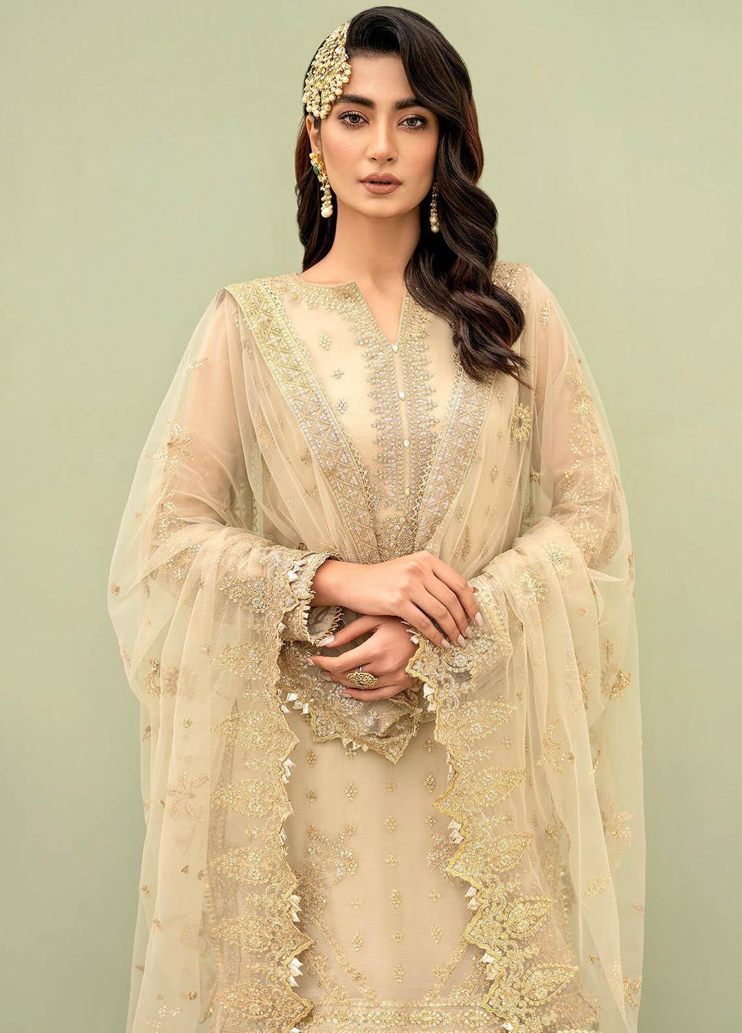 Iznik Embroidered Chiffon Suits Unstitched 3 Piece IZ23C CC 03 Hannah - luxury Collection