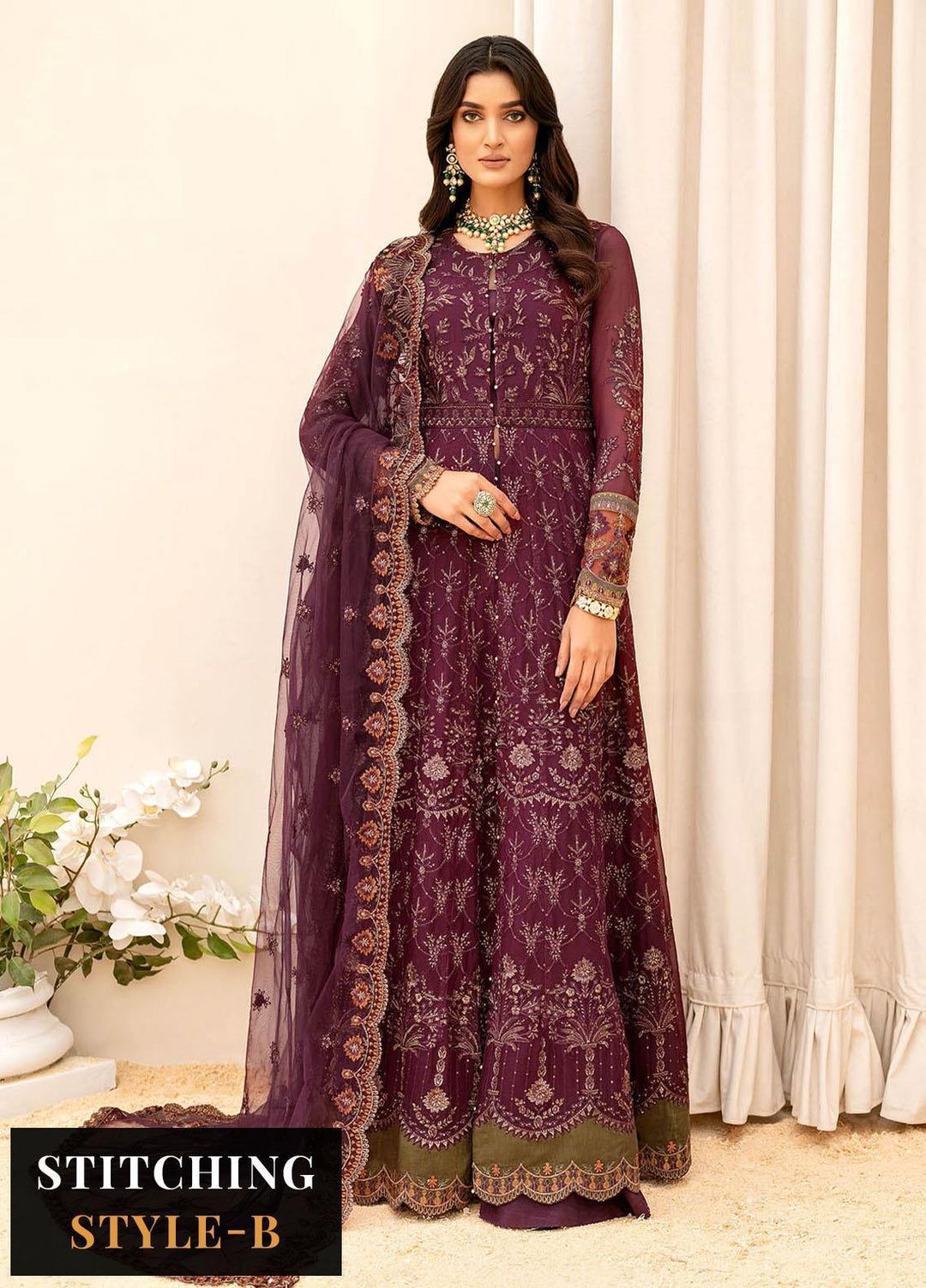 Iznik Embroidered Chiffon Suits Unstitched 3 Piece IZ23C CC 04 Anais - luxury Collection