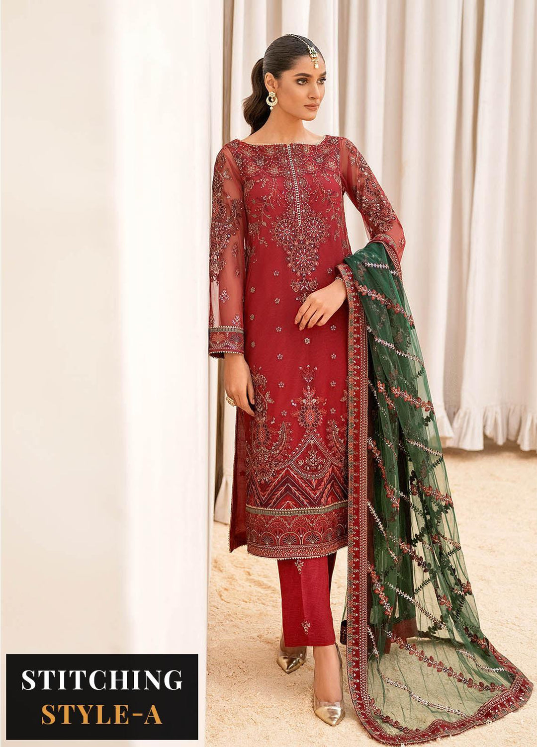 Iznik Embroidered Net Suits Unstitched 3 Piece IZ23C CC 06 Saisa - luxury Collection