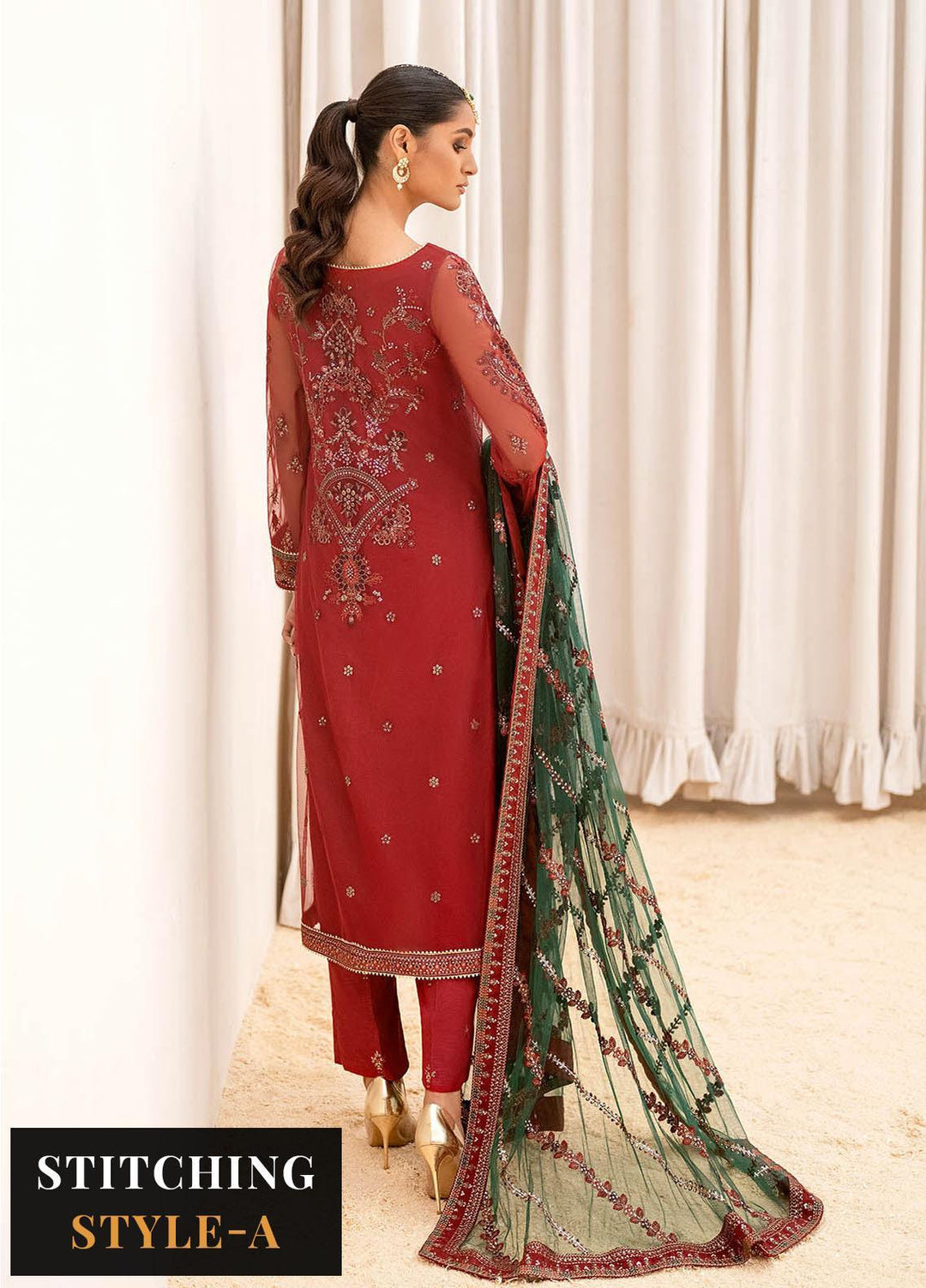 Iznik Embroidered Net Suits Unstitched 3 Piece IZ23C CC 06 Saisa - luxury Collection