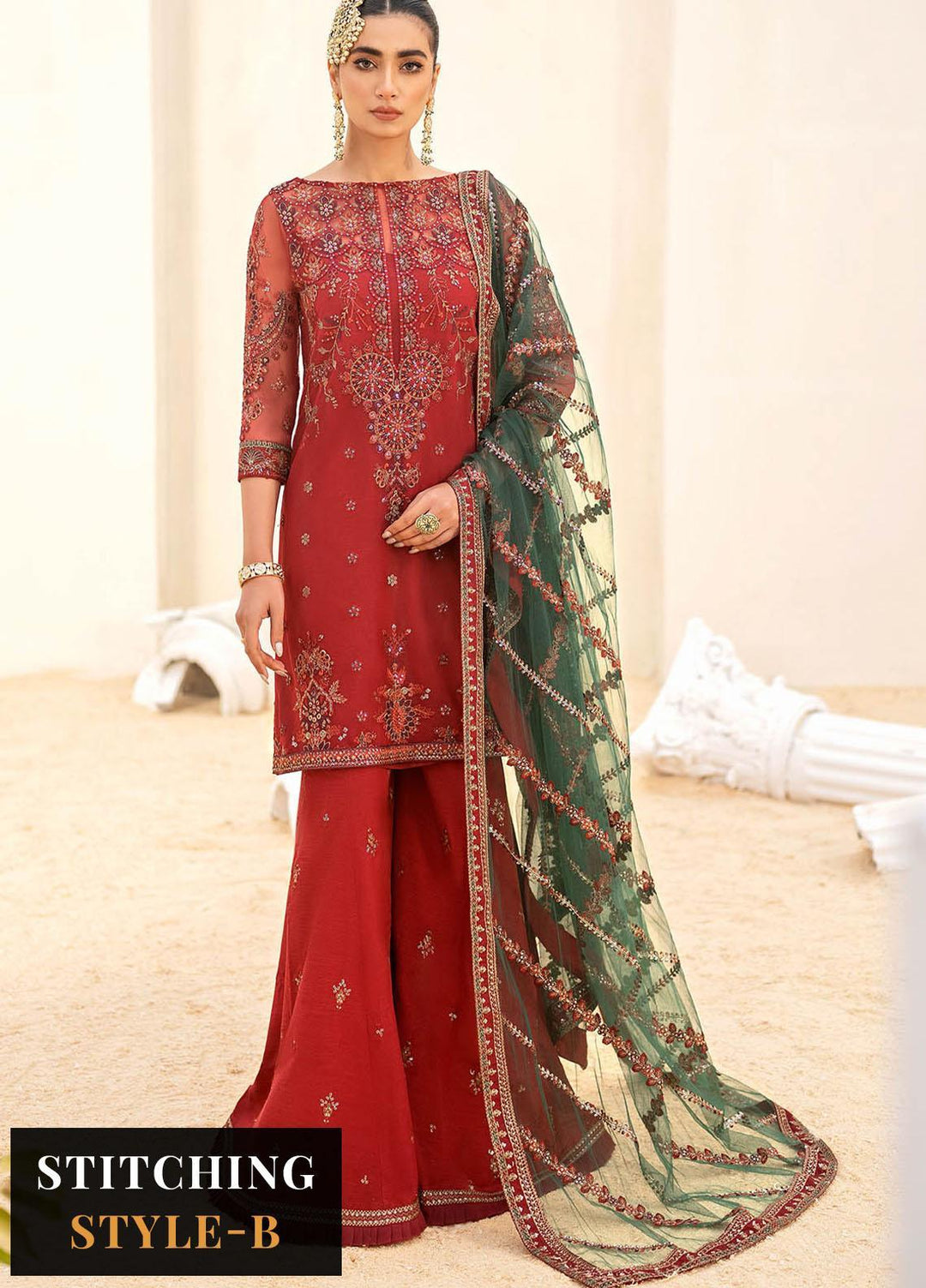 Iznik Embroidered Net Suits Unstitched 3 Piece IZ23C CC 06 Saisa - luxury Collection