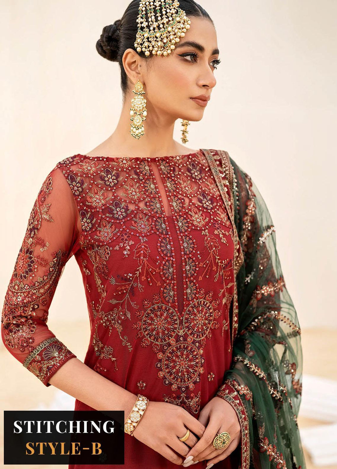 Iznik Embroidered Net Suits Unstitched 3 Piece IZ23C CC 06 Saisa - luxury Collection