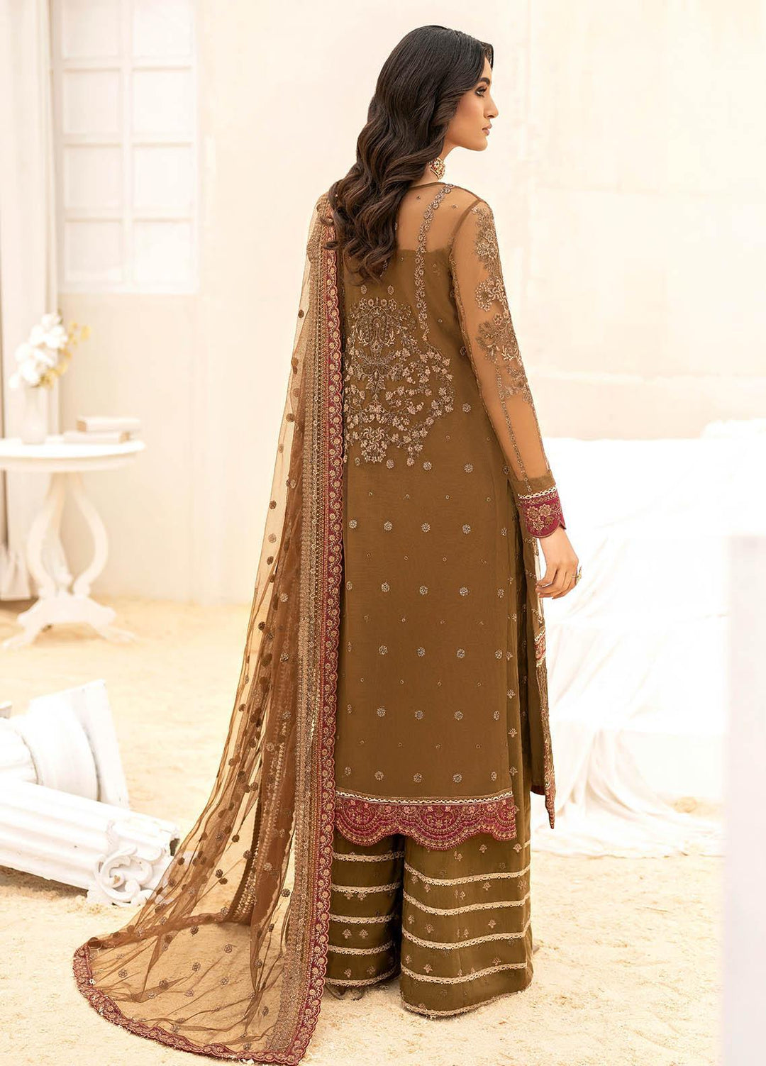 Iznik Embroidered Net Suits Unstitched 3 Piece IZ23C CC 07 Zaira - luxury Collection