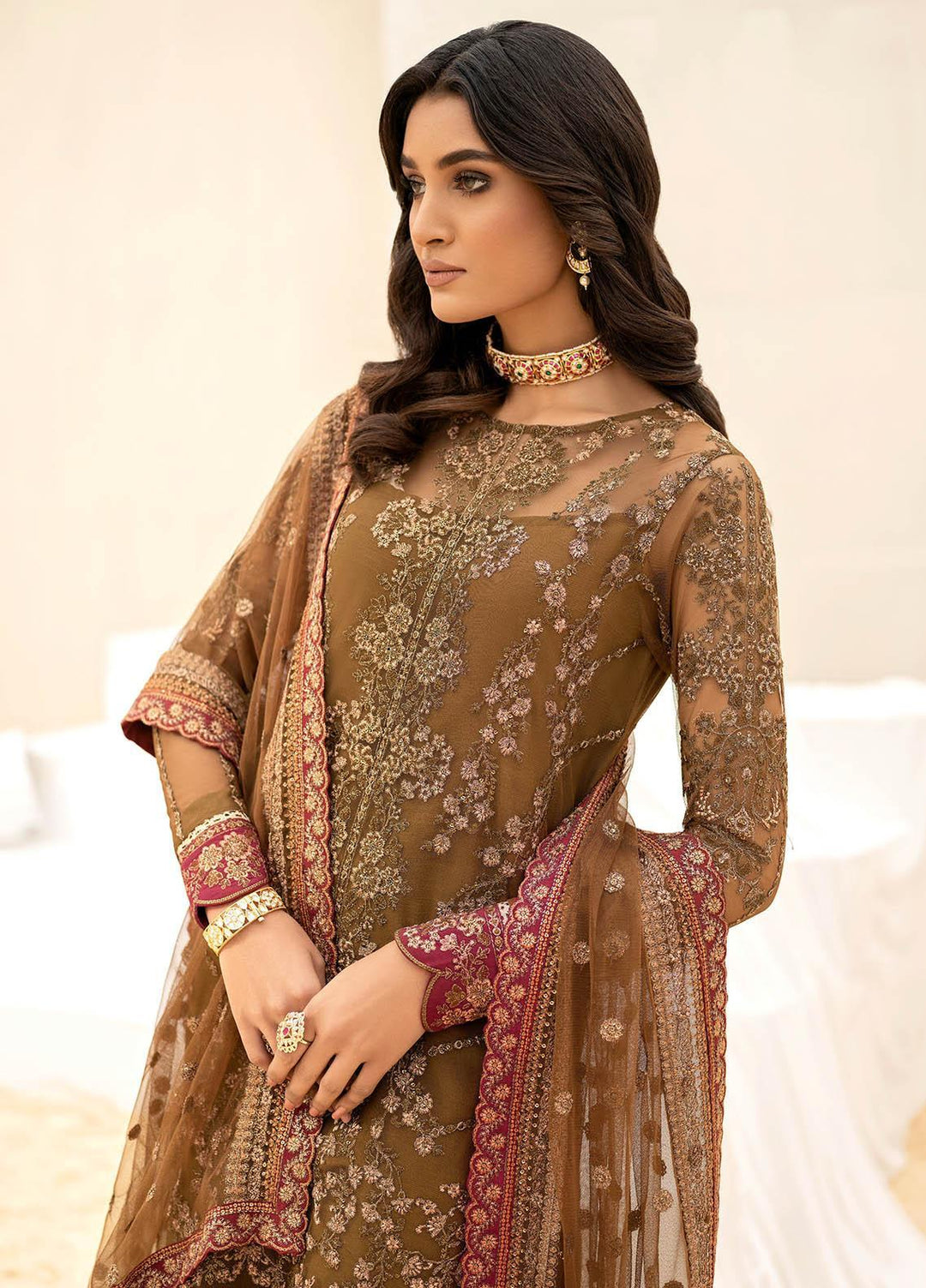 Iznik Embroidered Net Suits Unstitched 3 Piece IZ23C CC 07 Zaira - luxury Collection